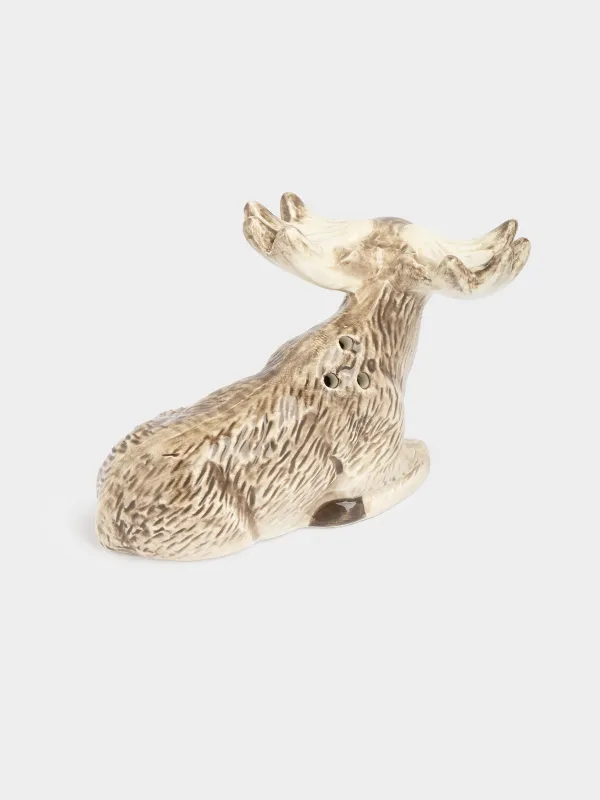 Тұз немесе бұрышқа арналған ыдыс, 7 см, керамика, сүт түстес және қоңыр, Бұлан, Moose story, image-2