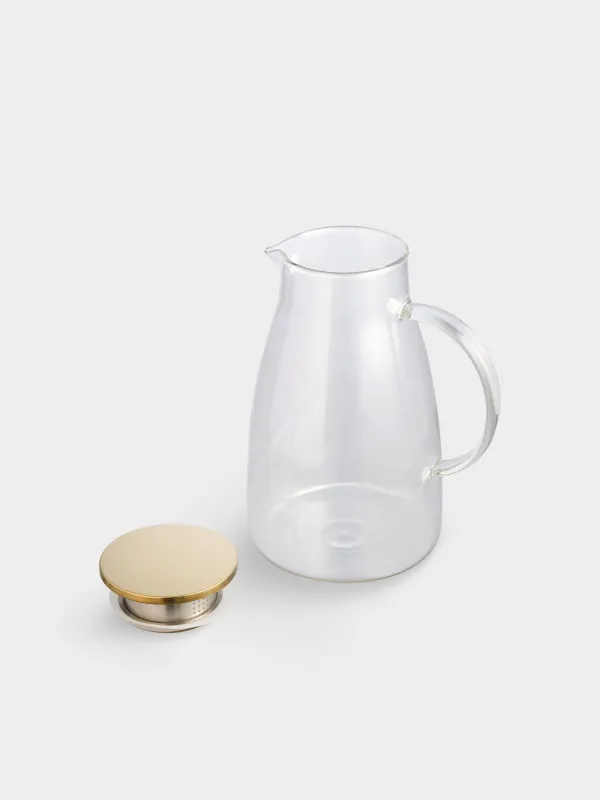 Кувшин, 2 л, с крышкой-фильтром, стекло Б/сталь, золотистый, Classic gold, image-7