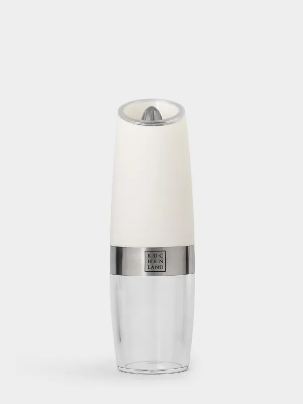 Мельница для специй, 20 см, гравитационная, пластик/акрил, LED W, белая, Spicy, image-2