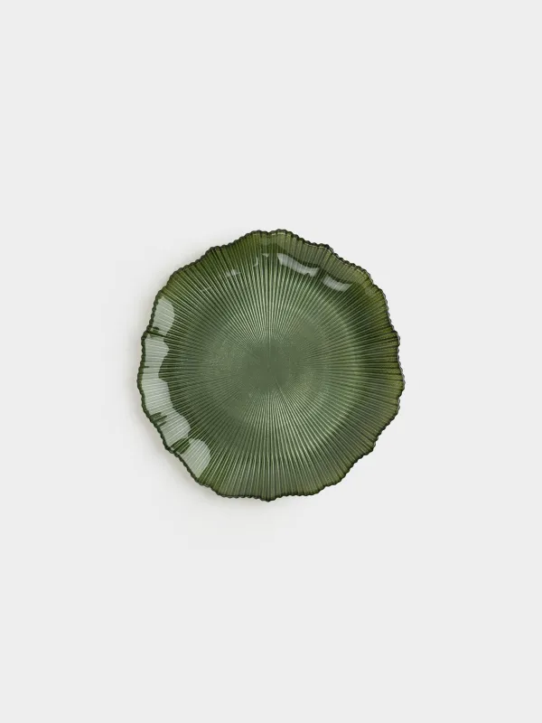 Тарелка закусочная, 21 см, стекло Р, зеленая, Ribby color, image-0