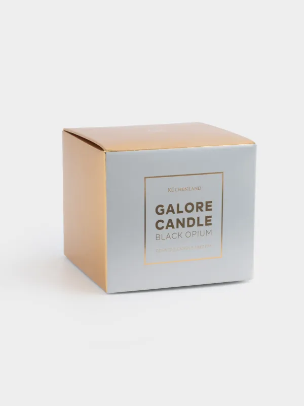 Хош иісті шам, 8х7 см, шам ұстағышта, металл, алтын түстес, Black Opium, Galore candle, image-4