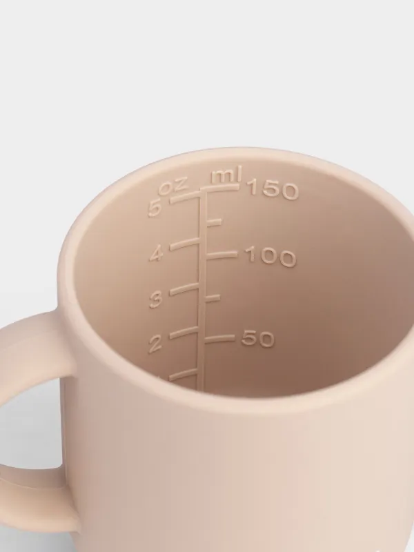 Су ішетін ыдыс, балаларға арналған, 150 мл, тұтқалары бар, түтігі бар, силикон, сарғылт-қоңыр, Kiddy, image-2