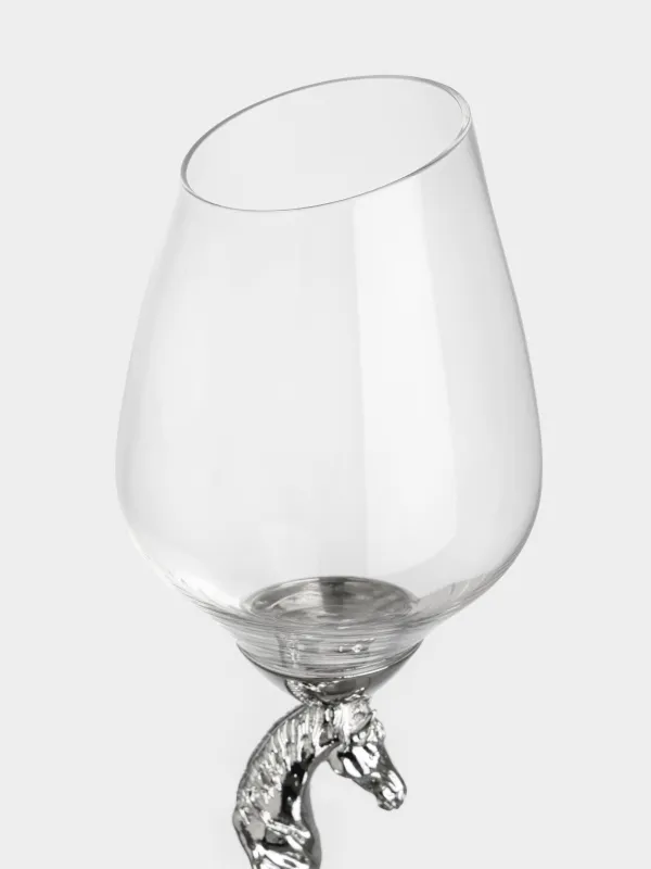 Шарап бокалы, 500 мл, шыны/металл, Күміс жылқы, Elegant horse, image-3