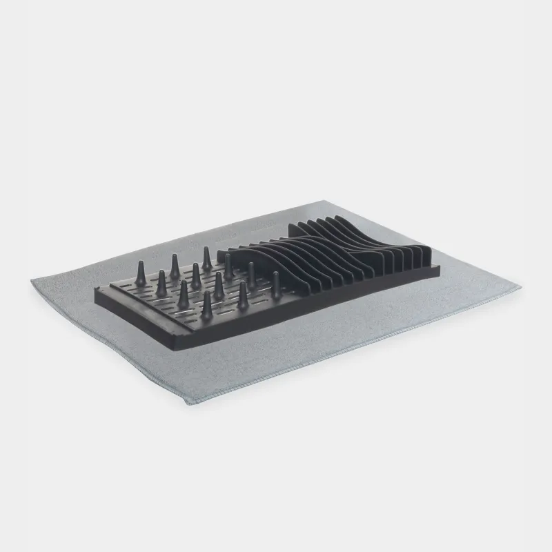 Ыдыс-аяқты кептіруге арналған төсеніш, 40х50 см, микрофибра / пластик, сұр, Keeping