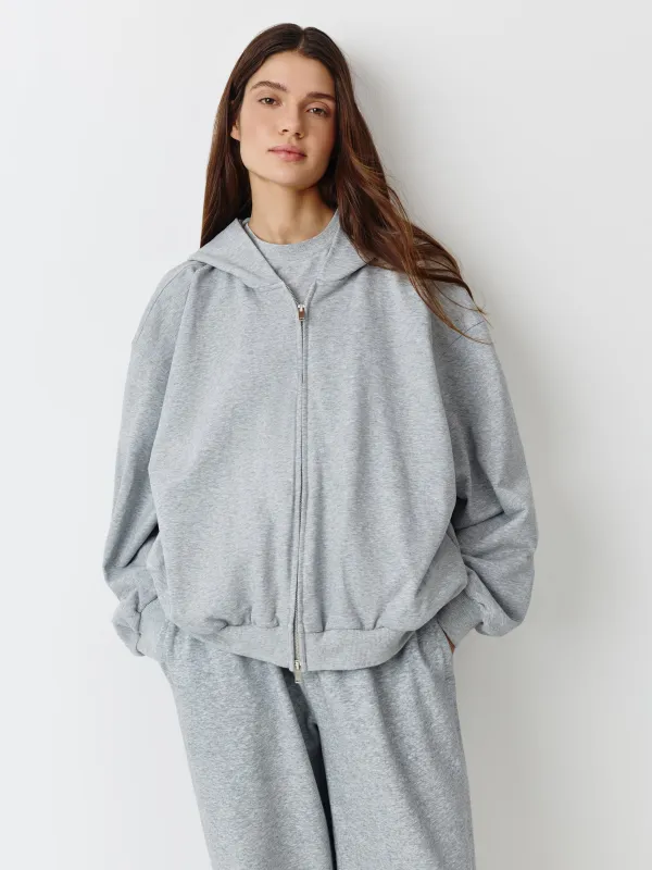 Әйелдерге арналған бүржейде, өлшемі XS-S, сыдырмалы, капюшоны бар, мақта/полиэстер К, сұр, Blanca, image-2