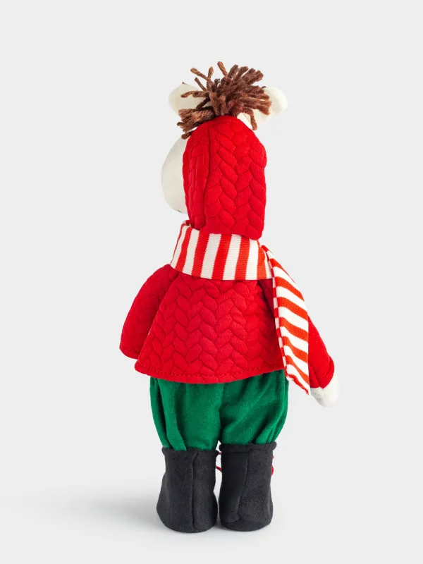 Изделие декоративное, 33 см, полиэстер, бежево-зеленое, Конь в красной куртке, Cute horse, image-2