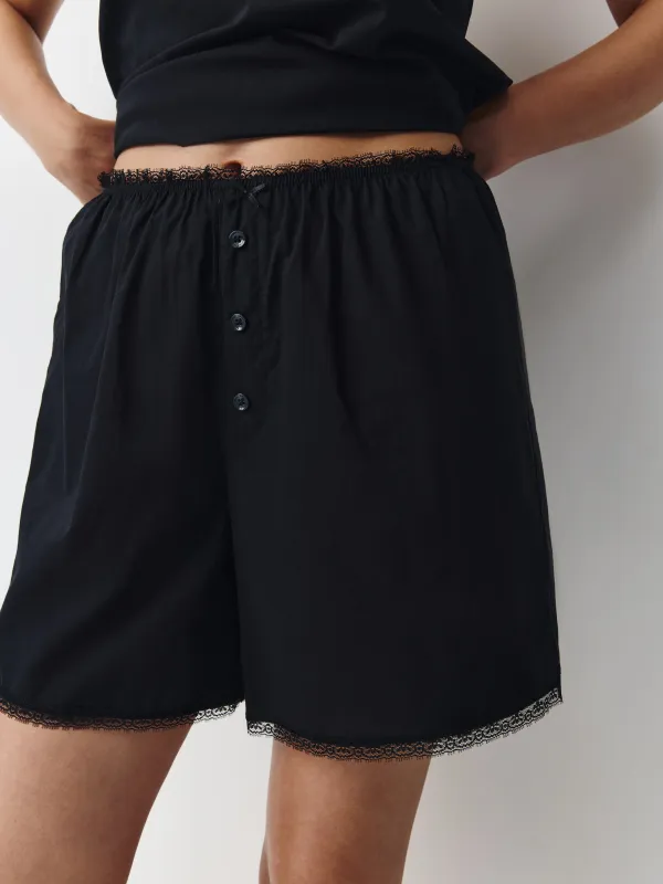 Әйелдер шорттары, үйге арналған, өлшемі S, шілтерлі, мақта, қара, Delia, image-2