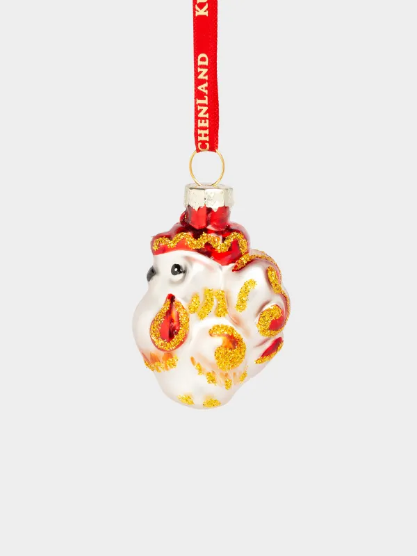 Шырша ойыншығы, 4 см, шыны, жылтырақтары бар, күміс-алтын, Әтеш, Figure christmas, image-0