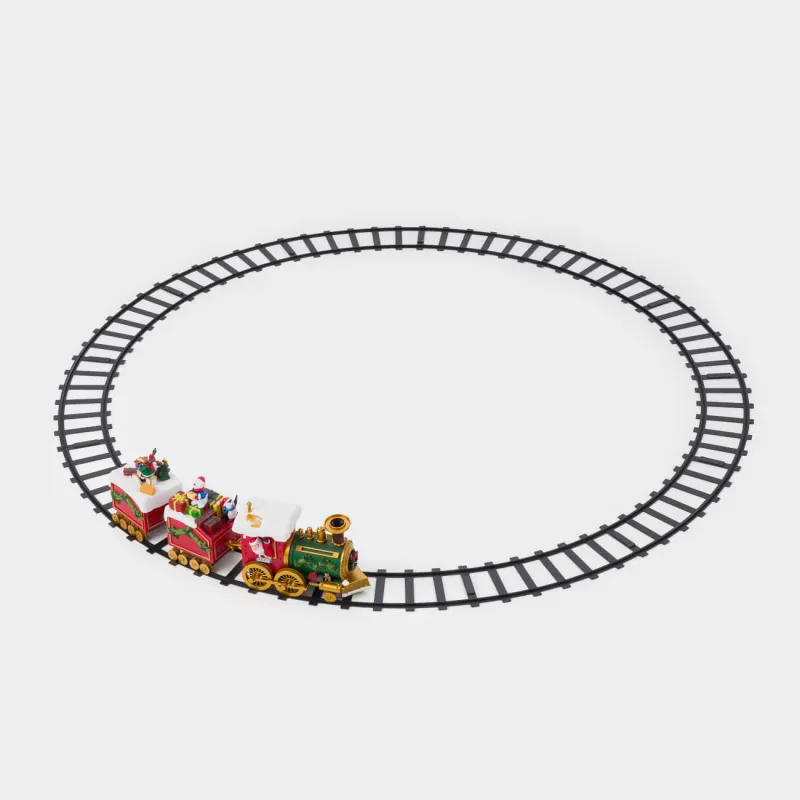 Ойыншық теміржол, М, музыкалық, жарықтандырылған, Қызыл пойыз, Game rail, image-0