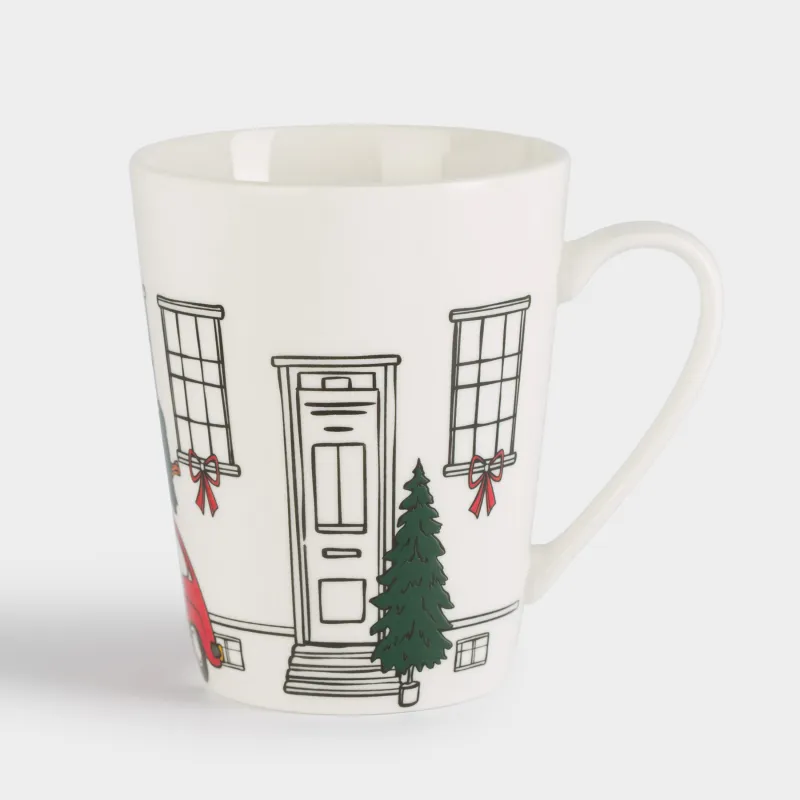 Саптыаяқ, 420 мл, фарфор N, ақ, Шыршасы бар көлік, Red car