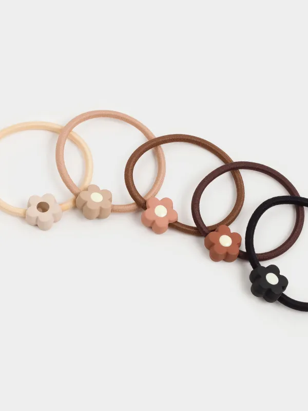 Шашқа арналған серпімді жолақ, 4 см, 5 дана, полиэстер / пластик, микс, гүл, Gracile, image-3