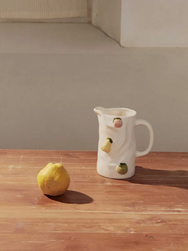 Кувшин, 2,2 л, керамика D, молочный, Фрукты, Crumple fruits, image-6