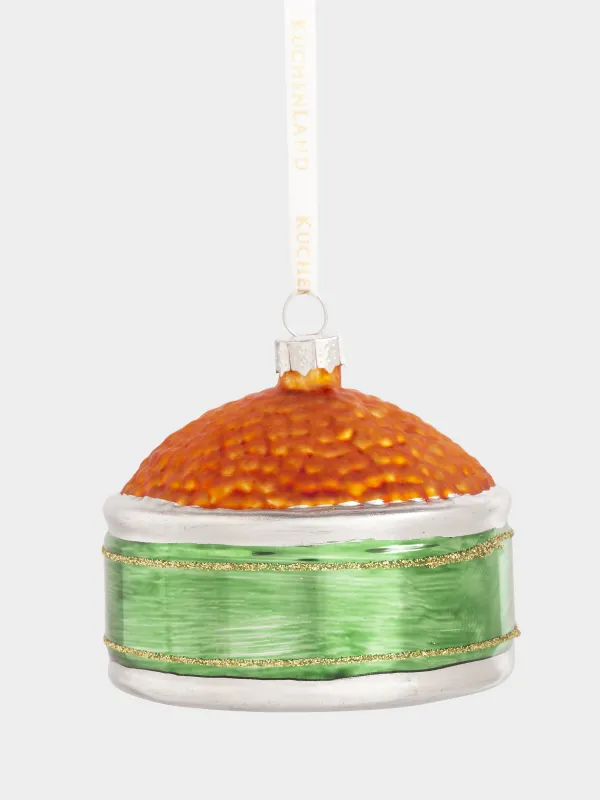 Шырша ойыншығы, 5 см, шыны, қызыл және жасыл, Уылдырық құтысы, Figure christmas, image-1