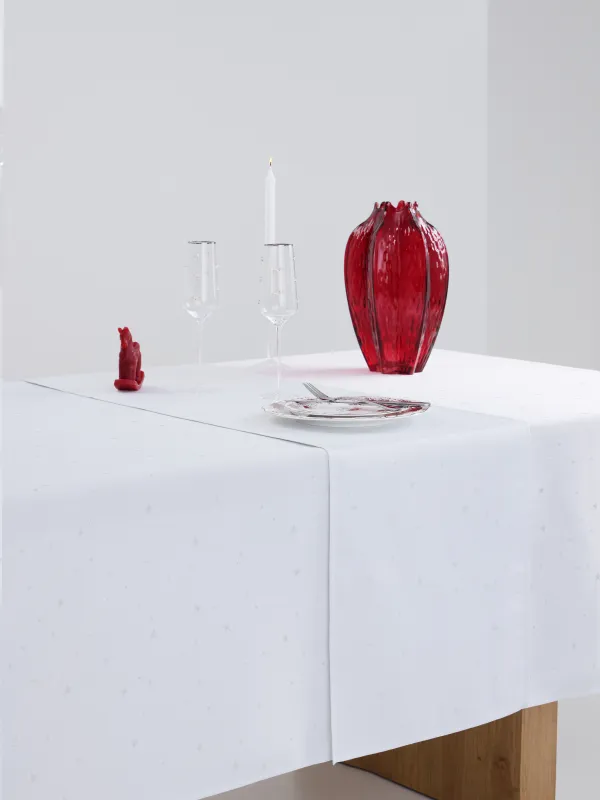 Дорожка настольная, 40х160 см, жаккард, полиэстер, светло-серая, Серебристые звезды, Starlight, image-7