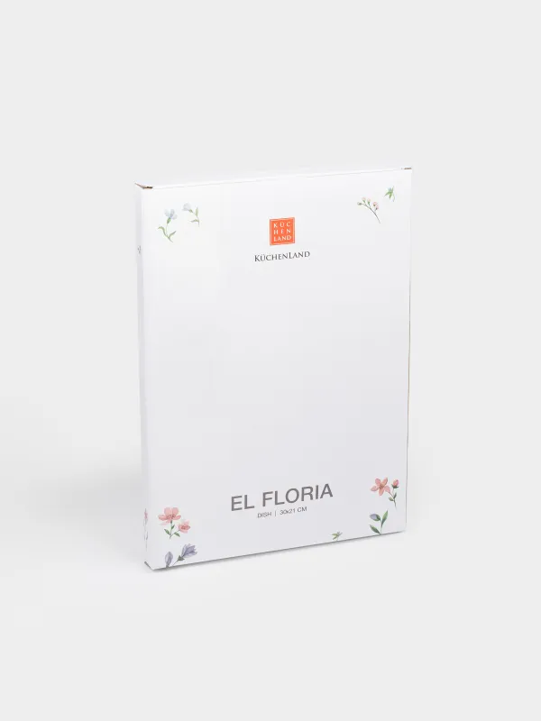 Блюдо, 30х21 см, фарфор N, овальное, белое, Нежные цветы, El floria, image-5