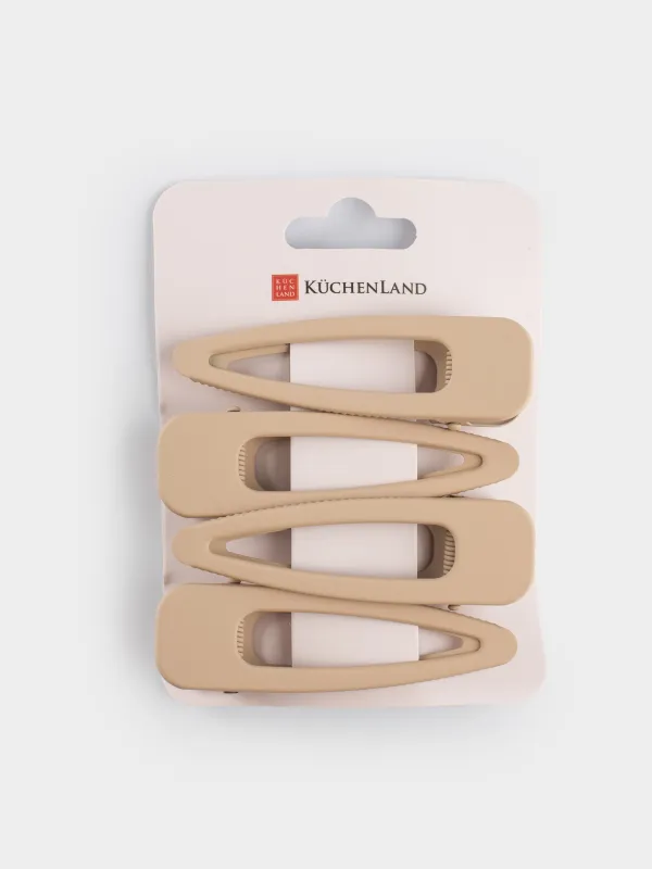 Шаш қыстырғыш, 8 см, 4 дана, металл, сарғылт, Basic, image-4