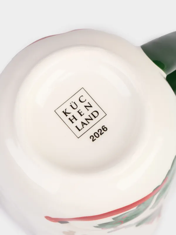 Саптыаяқ, 580 мл, керамика, Шыршасы бар жылқы, Сhristmas green, image-4