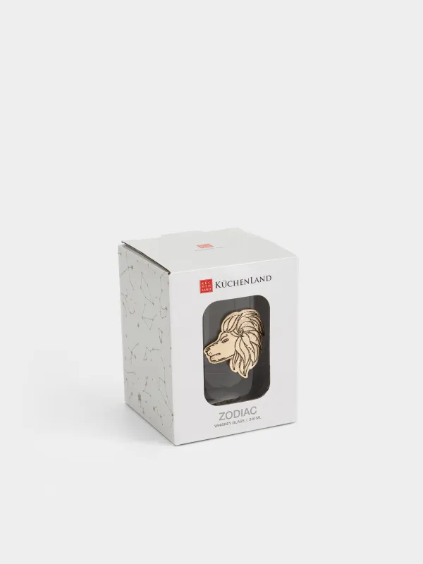 Виски стақаны, 10 см, 340 мл, шыны/металл, алтын түстес, Арыстан, Zodiac, image-4