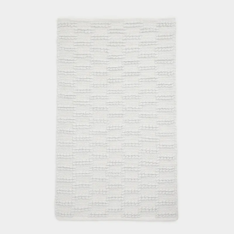 Кілемше, 70x120 см, мақта/полиэстер, ақ, Textured