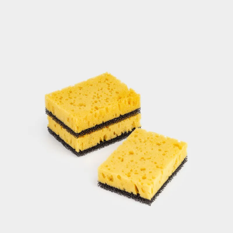 Ыдыс жууға арналған Губка, 10x7 см, 3 дана, көбік/абразивті, қара және сары, Black clean