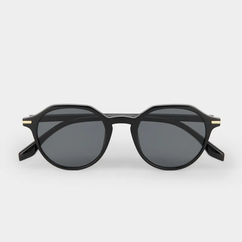 Күннен қорғайтын көзілдірік, пластик/акрил, дөңгелек, қара, Round