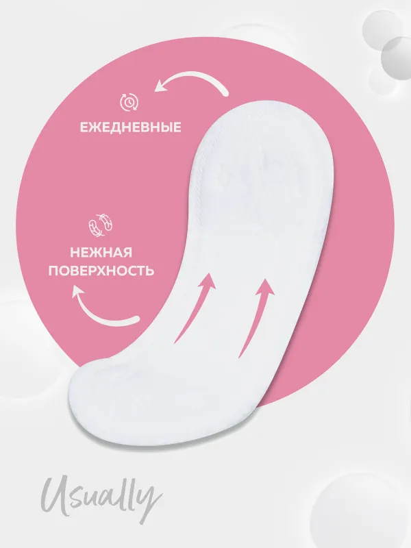 Прокладки гигиенические, 15 см, 20 шт, ежедневные, Light, Usually, image-1
