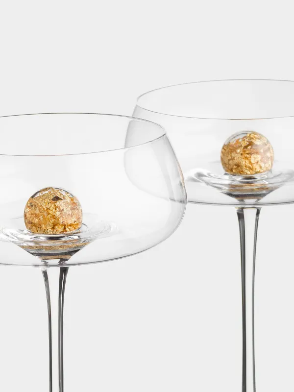 Шампанға арналған стақан, 250 мл, 2 дана, шыны, кәріптас шар, Соренто, image-4