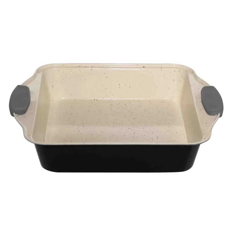 Пісіруге арналған табақ, 27х22 см, қапталған, болат / силикон, тікбұрышты, сұр, Resto, image-1