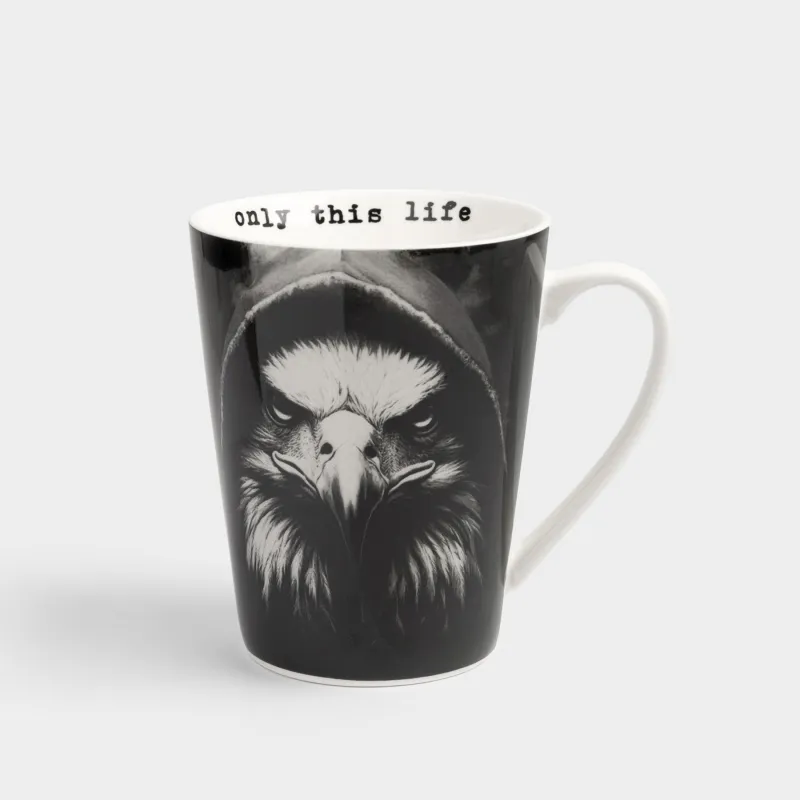 Кружка, 420 мл, фарфор N, белая, Орел, Brutal style