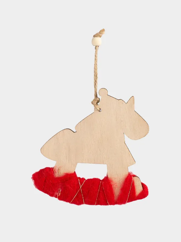 Шырша ойыншығы, 11 см, ағаш/полиэстер, жылтырақтары бар, Тербелетін ат, Figure wood, image-1