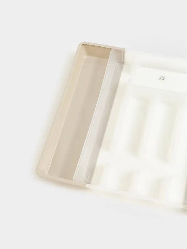 Ас құралдарына арналған науа, 37х27 см, 7 отд, жылжымалы, пластик, ақ-сұр, Keeping, image-5