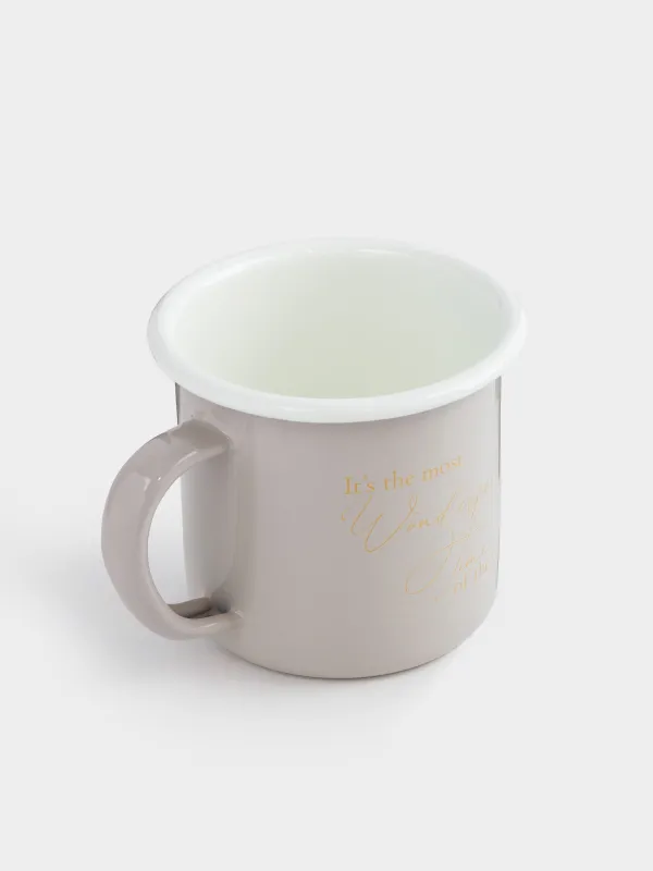 Саптыаяқ, 400 мл, эмальданған металл, сүт түстес, Wonderful Time, Autumn eamel, image-2