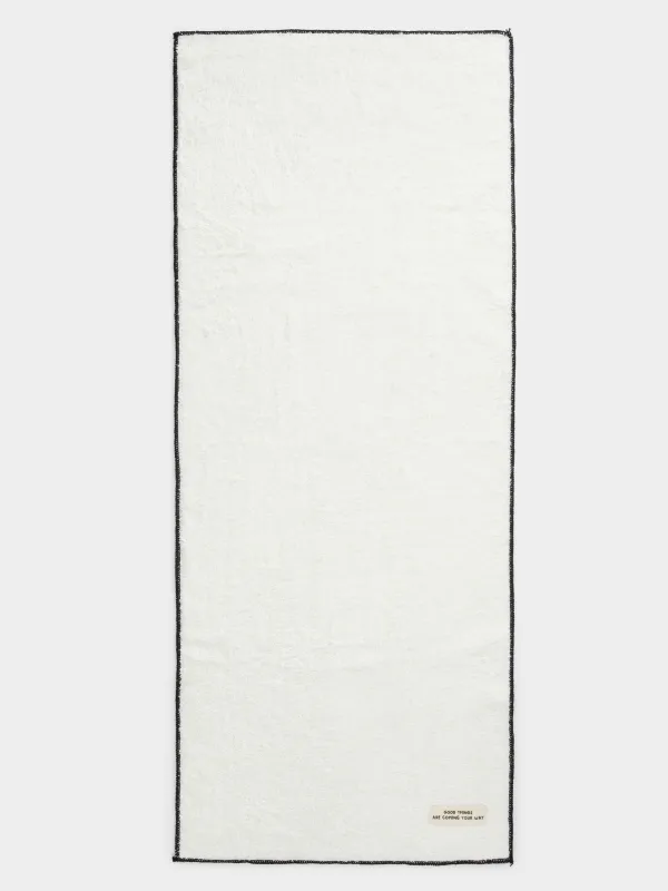 Сүлгі, 50х90 см, мақта, сарғылт-қоңыр, Қара жиек, Frotte cotton, image-1