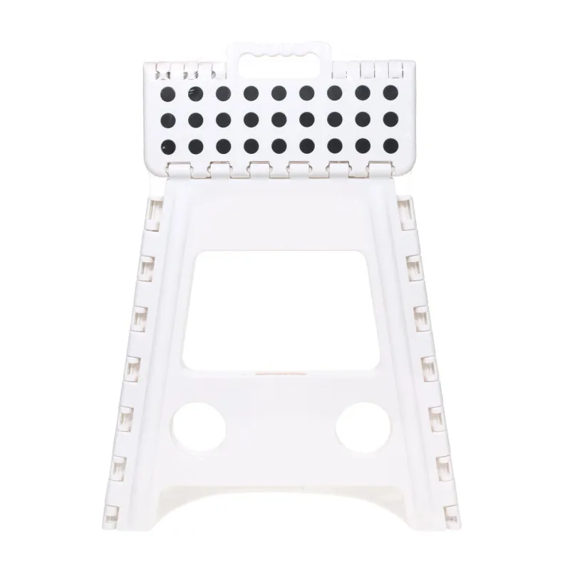 Табурет складной, 39 см, пластик, бело-черный, Polka dot, image-1