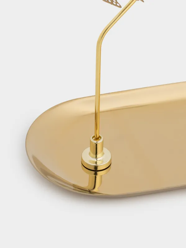 Шам тұғыры, 19 см, металл, сопақ, алтын, Шыршалар, Fantastic gold, image-1