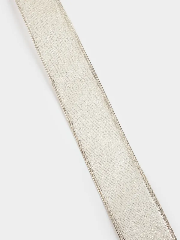 Сәндік таспа, 5 м, иілімді, полиэстер, шампан, Тор, Ribbon christmas, image-3