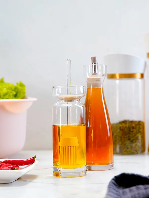 Май контейнері, 270 мл, щеткамен, шыны/силикон, сарғылт, Soft Kitchen, image-4