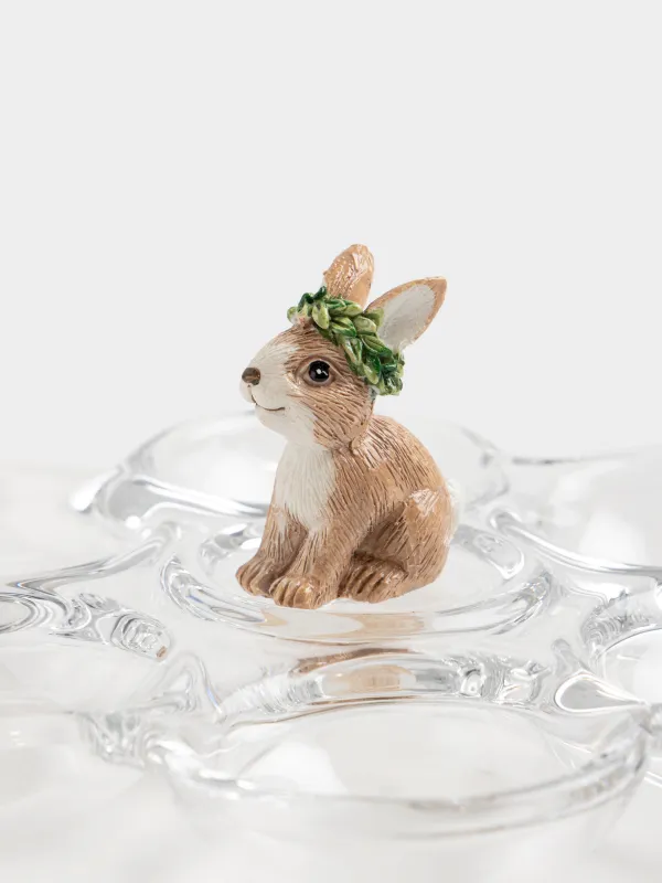 Пасха ыдысы, 18 см, 6 бөлім, шыны/полирезин, Қоян, Clear figure, image-3