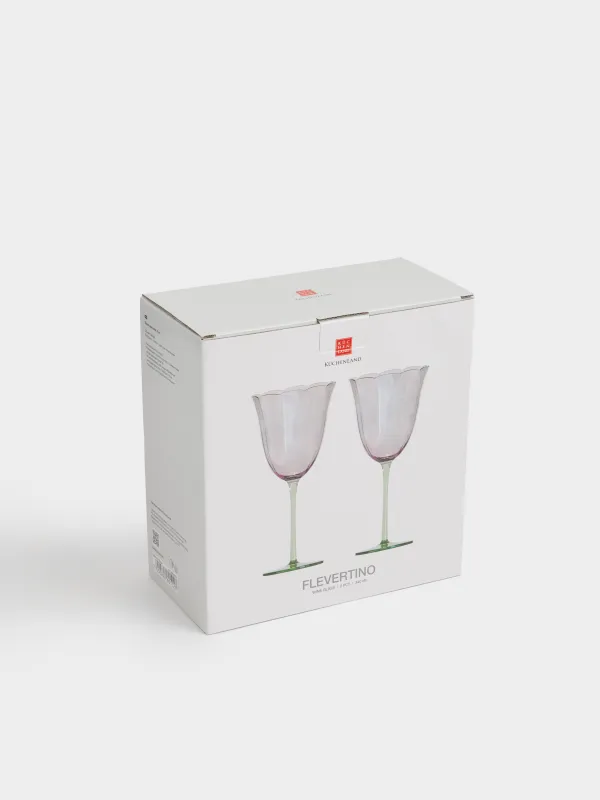 Шарап бокалы, 360 мл, 2 дана, шыны, ашық күлгін және жасыл, Flevertino, image-4