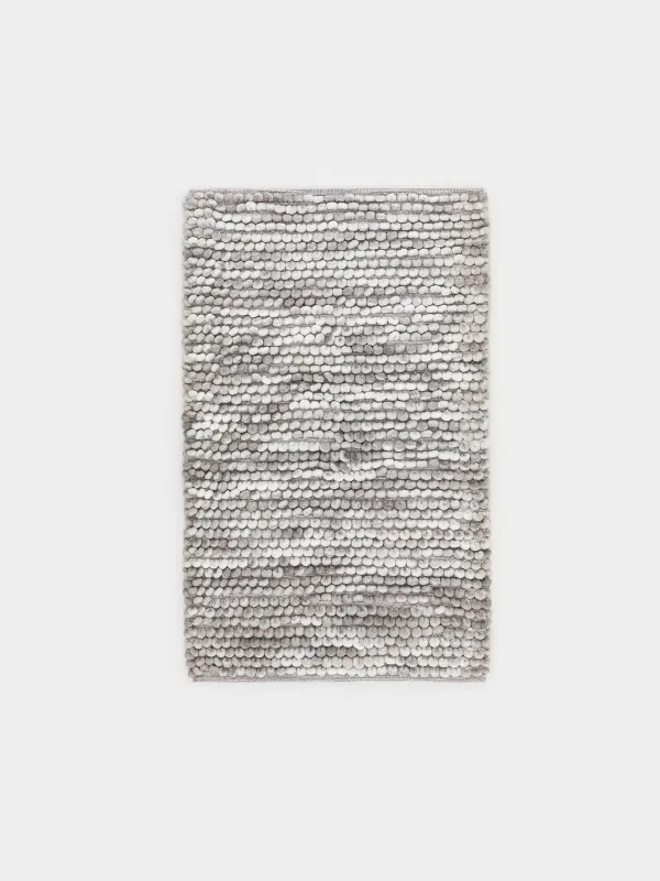 Кілем, 60х100 см, полиэстер / мақта, сұр, көпіршіктер, image-0