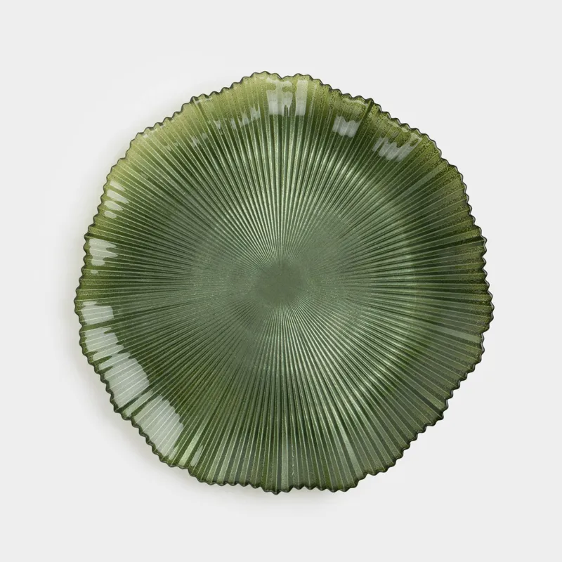 Түскі ас тәрелкесі, 28 см, шыны Р, жасыл, Ribby color