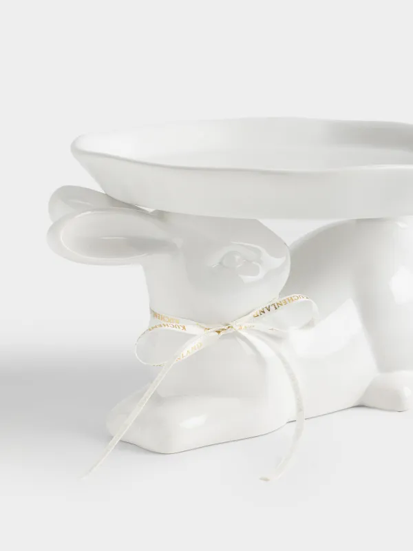 Блюдо на ножке, 20х13 см, керамика D, молочно-золотистое, Кролик, Rabbit gold, image-3