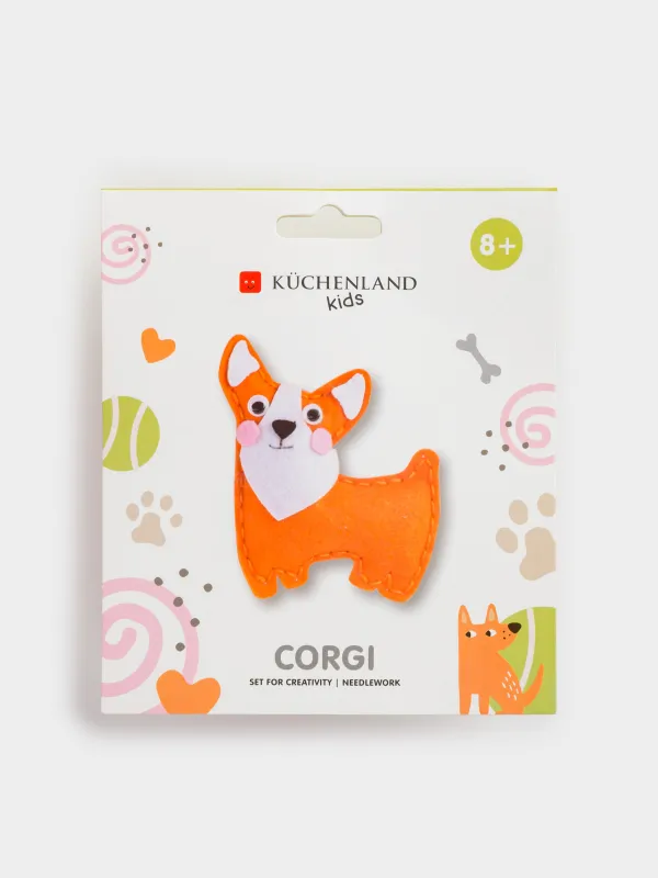 Шығармашылыққа арналған жиынтық, 13х15 см, қолөнер, киіз, салпыншақ, Корги, Creativity, image-0