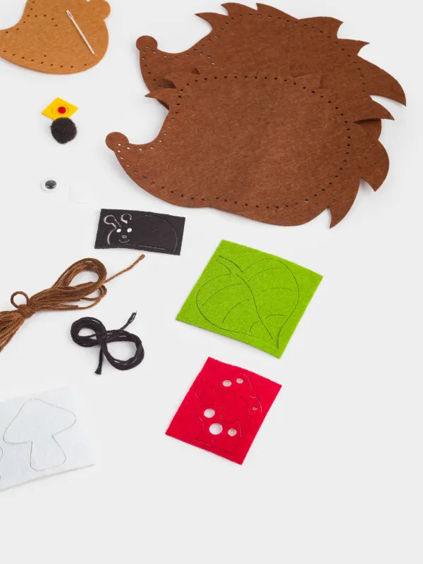 Шығармашылыққа арналған жиынтық, 13х15 см, қолөнер, киіз, салпыншақ, Кірпі, Creativity, image-3