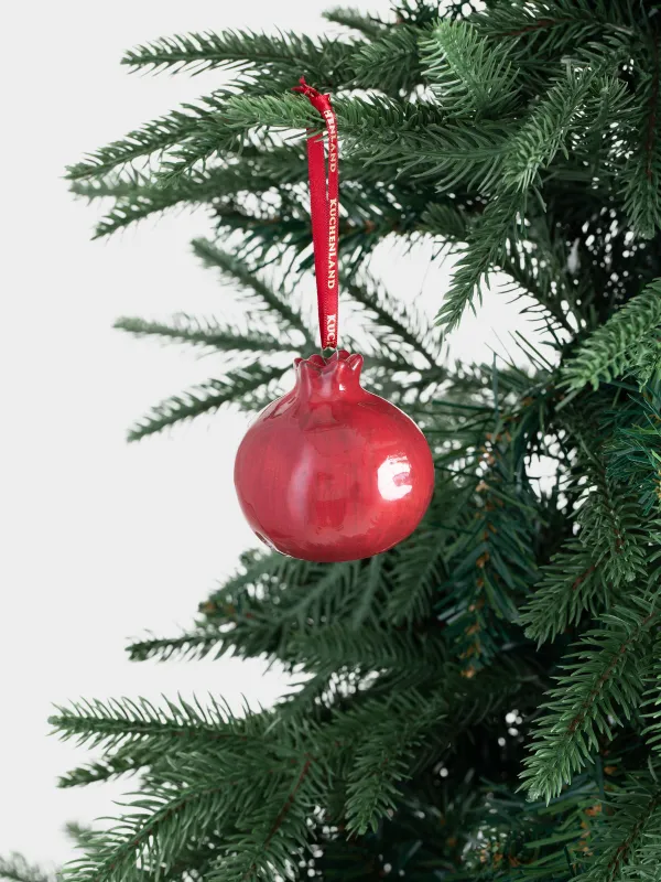 Игрушка елочная, 7 см, керамика, бордовая, Гранат, Fruits, image-2