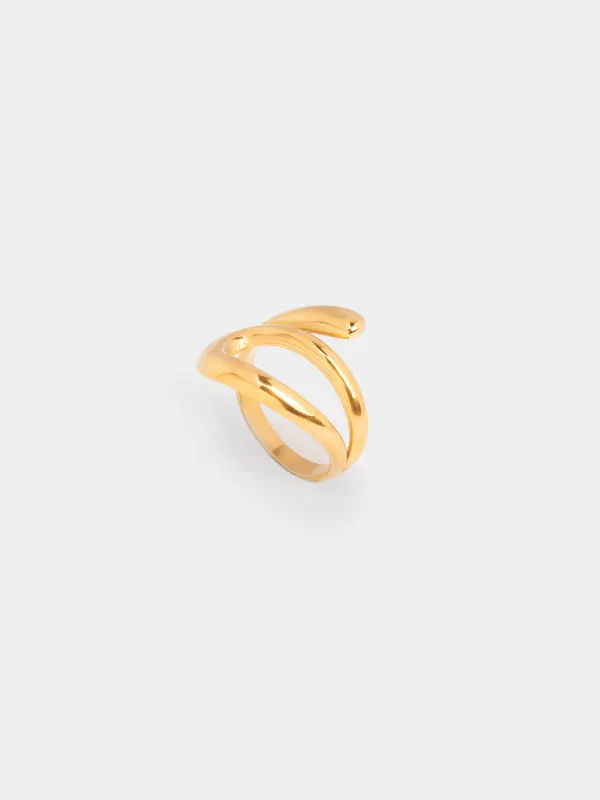 Сақина, 2 см, бірыңғай өлшем, металл, алтын, Jewelry, image-2