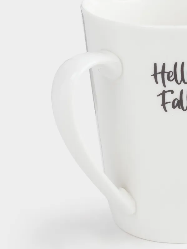 Кружка, 420 мл, фарфор N, белая, Ежик под грибом, Forest animals, image-2