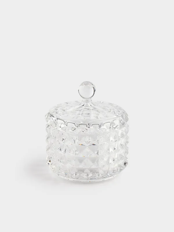 Кәмпит ыдысы, 10х11 см, қақпағы бар, шыны Р, Mosaic, image-0