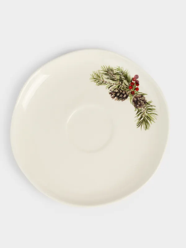 Шай жұбы, 2 адам, 4 зат, 250 мл, фарфор N, ақ, дақты, Шырша бүршіктері мен шетен, Rowan delice, image-5