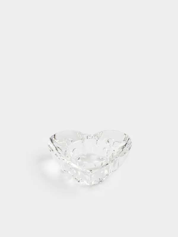 Шам ұстағыш, 8х3 см, шай шамына арналған, хрусталь шыны, Жүрек, Heart, image-1